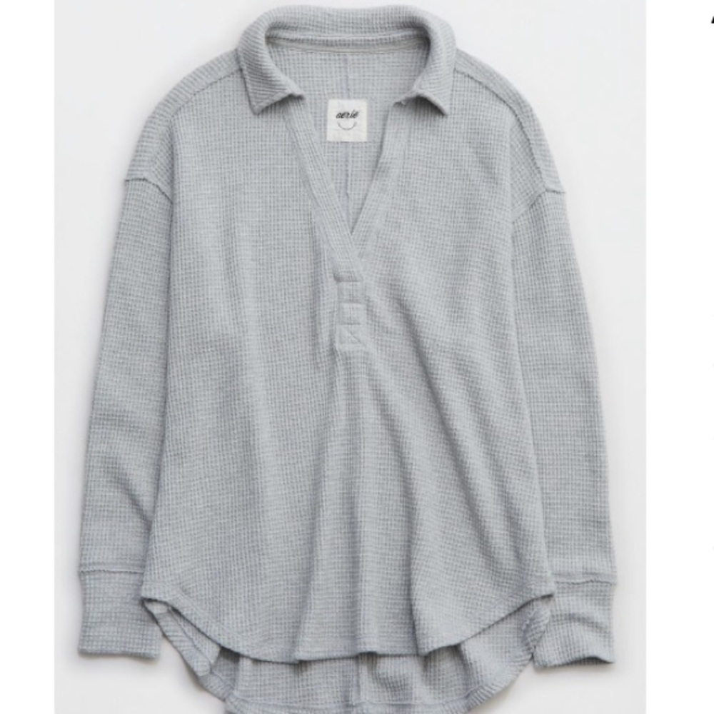 Aerie Lumberjane Waffle Polo Sweatshirt - BNWT!!